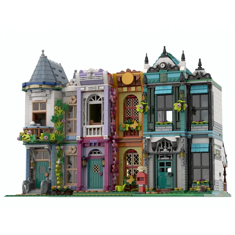 1308PCS Creative Street View Madrigal Antique Shop Modular Model Architecture Building Block Diy Assembly Kid Toy Gift MOC-43245
