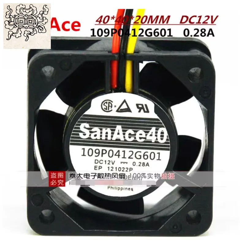 

Ltsf For SANYO DENKI 109P0412G601 DC 12V 0.28A 40x40x20mm 3-Wire Server Cooling Fan
