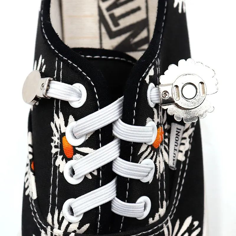 Weiou Lace Lazier Tips 28MM Flat String Flower Ends Pretty Sneaker Metal Aglets Easy Buckles Multiwarna Choose Screw Fixation