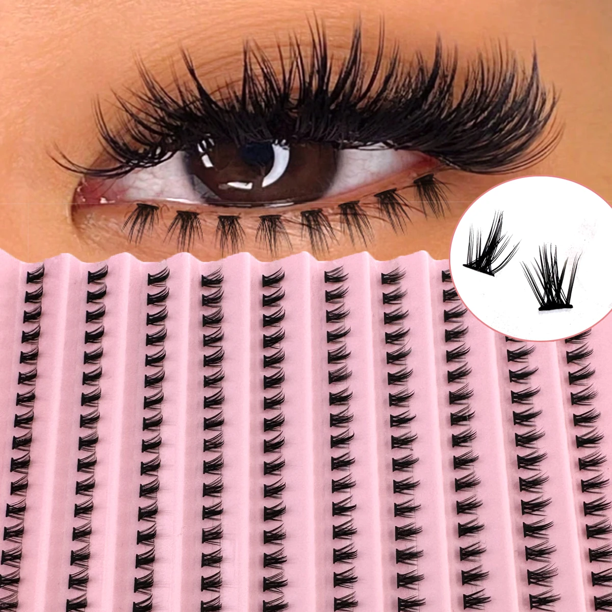 UMIRYAO 200 PCS Lower Eyelashes 6mm Mixed Length Fluffy Wisp