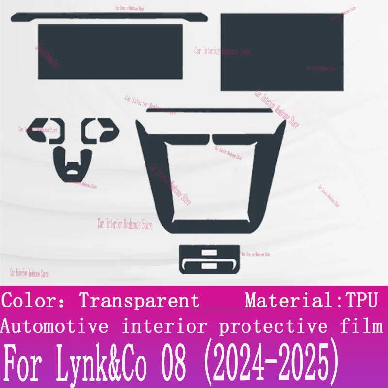 For Lynk&Co 08 (2024-2025) Car Gearbox Panel Film Dashboard Protective Sticker Interior Anti-Scratch Film Cover Accessories 2