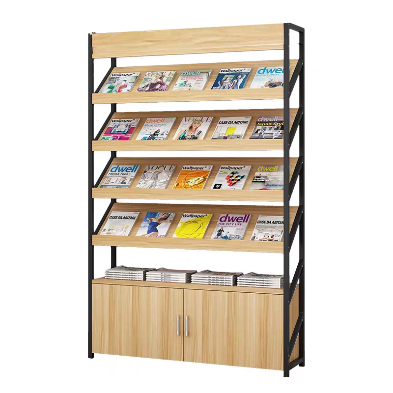 With cabinet, magazine, book and newspaper display rack, information floor single page rack