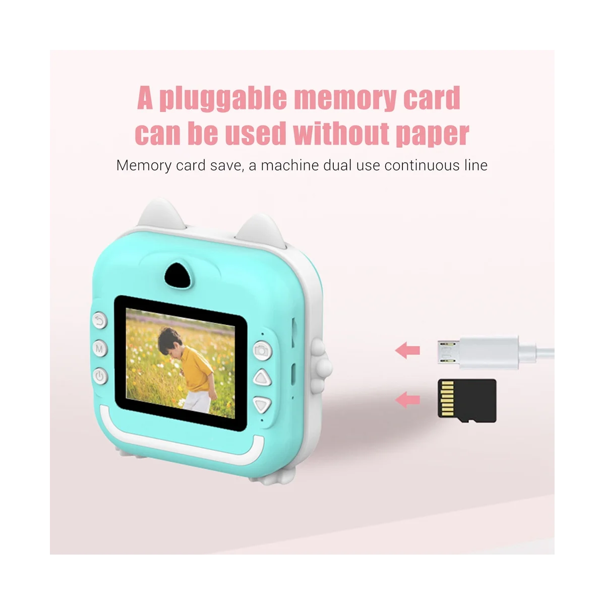 32G Geheugen Kinderen Mini Camera Hd Digitale Fotografie Camera Instant Print Camera Voor Meisje Kerstcadeau Blauw