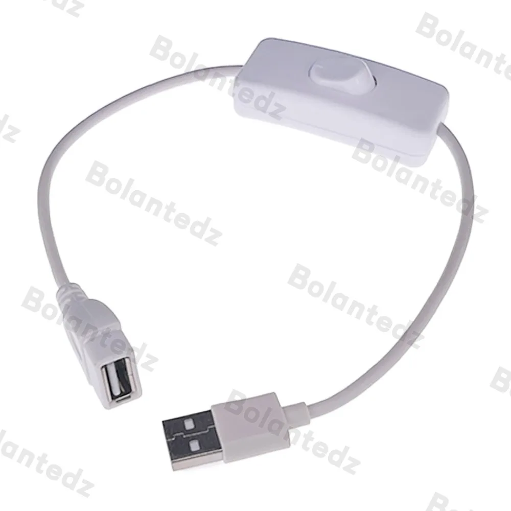 Cable USB 28 cm con interruptor - extensión para lámpara y ventilador - imagen 5