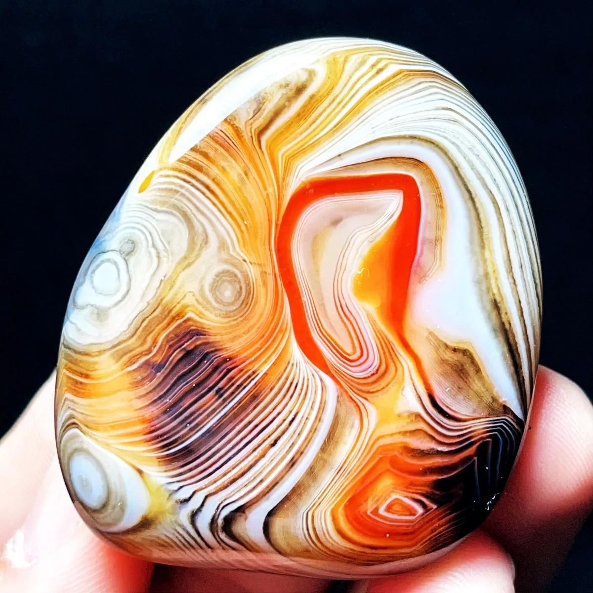 Banded Agate Rainbow Color, Artisan Stone, Polished Tumbled, Collector Gift, Natural Stone, Crystal Collection, Table Display