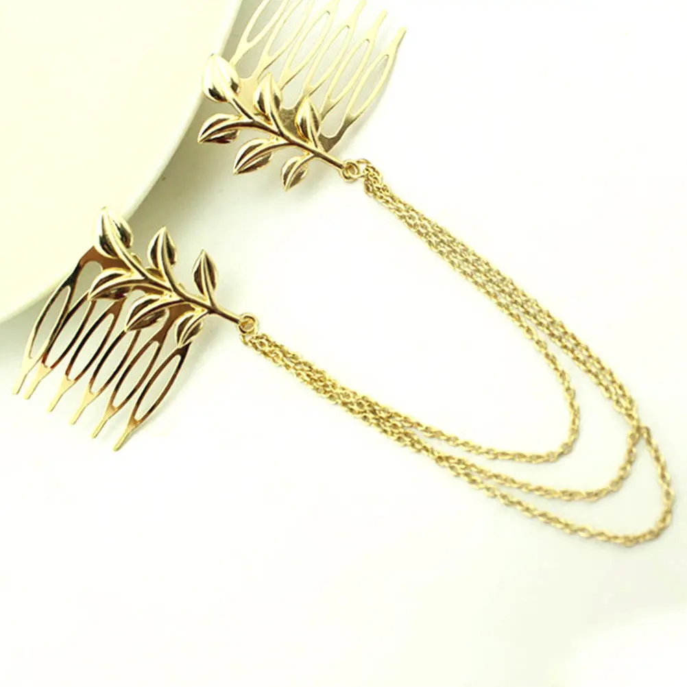 

Заколка-гребень для волос в форме листа, из полированного сплава, элегантный дизайн, для свадьбы, вечеринки, банкета, шикарное украшение для волос