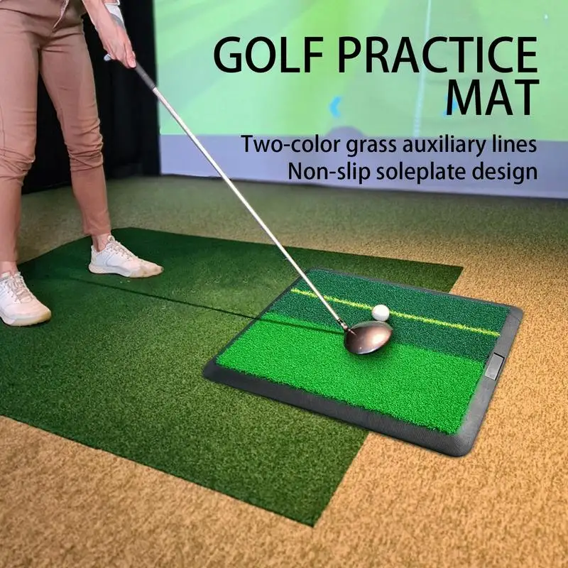 

Golf Practice Mat 12X16 Inches Golf Swing Trainer Putting Mat Portable Non-Slip Rubber Base Training Aid For Living Room Green