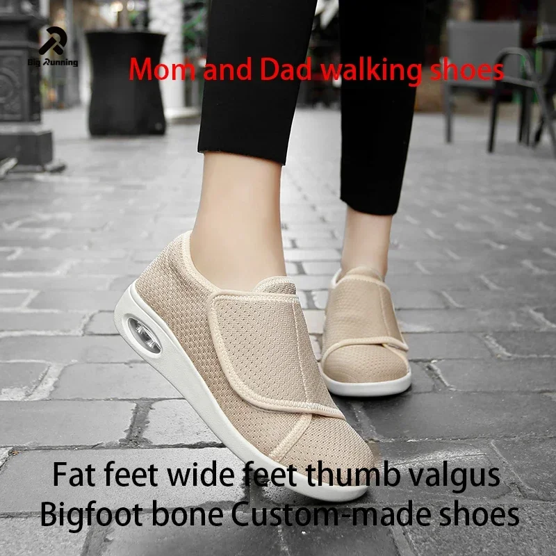 Frauen für große, breite, fette Fuß-Hallux-Bunion-geschwollene Füße, rutschfeste Luftpolster, Bigfoot-Knochen, maßgeschneiderte Schuhe, Übergröße 43, 44