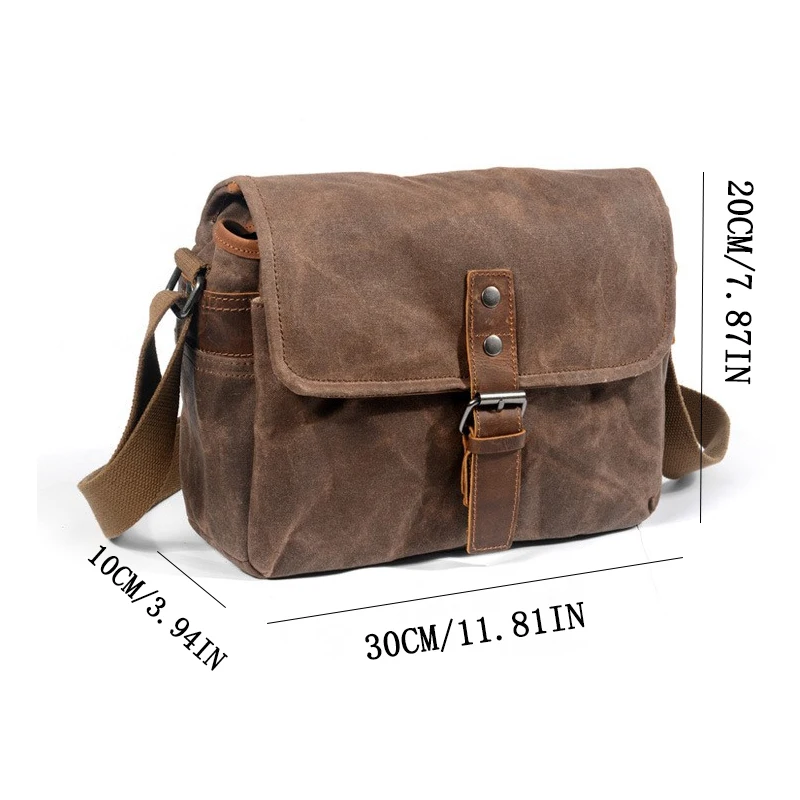 outdoor camera bag Men\'s crossbody bag Digital SLR Professional waterproof oil wax retro canvas camera bag Micro shoulder bag