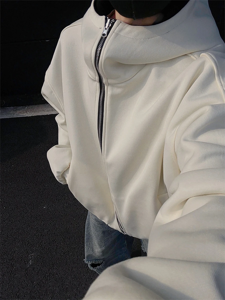 

Мужская толстовка-худи American Style с двусторонним ношением, осенне-зимняя, утепленная, с двойной молнией, свободного кроя, в городском стиле