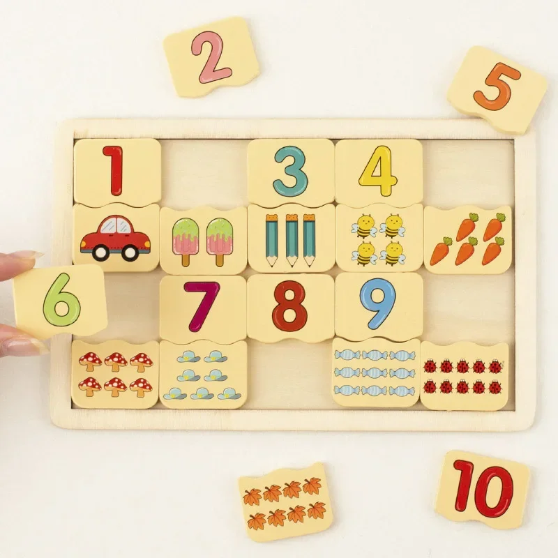 

Montessori Wooden Kids Number Animal Cognitive Matching Concentration Memory Training Educational Toys For Children