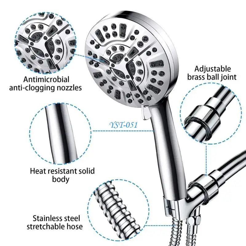 

E15A Душевая насадка высокого давления со шланговым распылителем и ручная душевая насадка 2 в 1