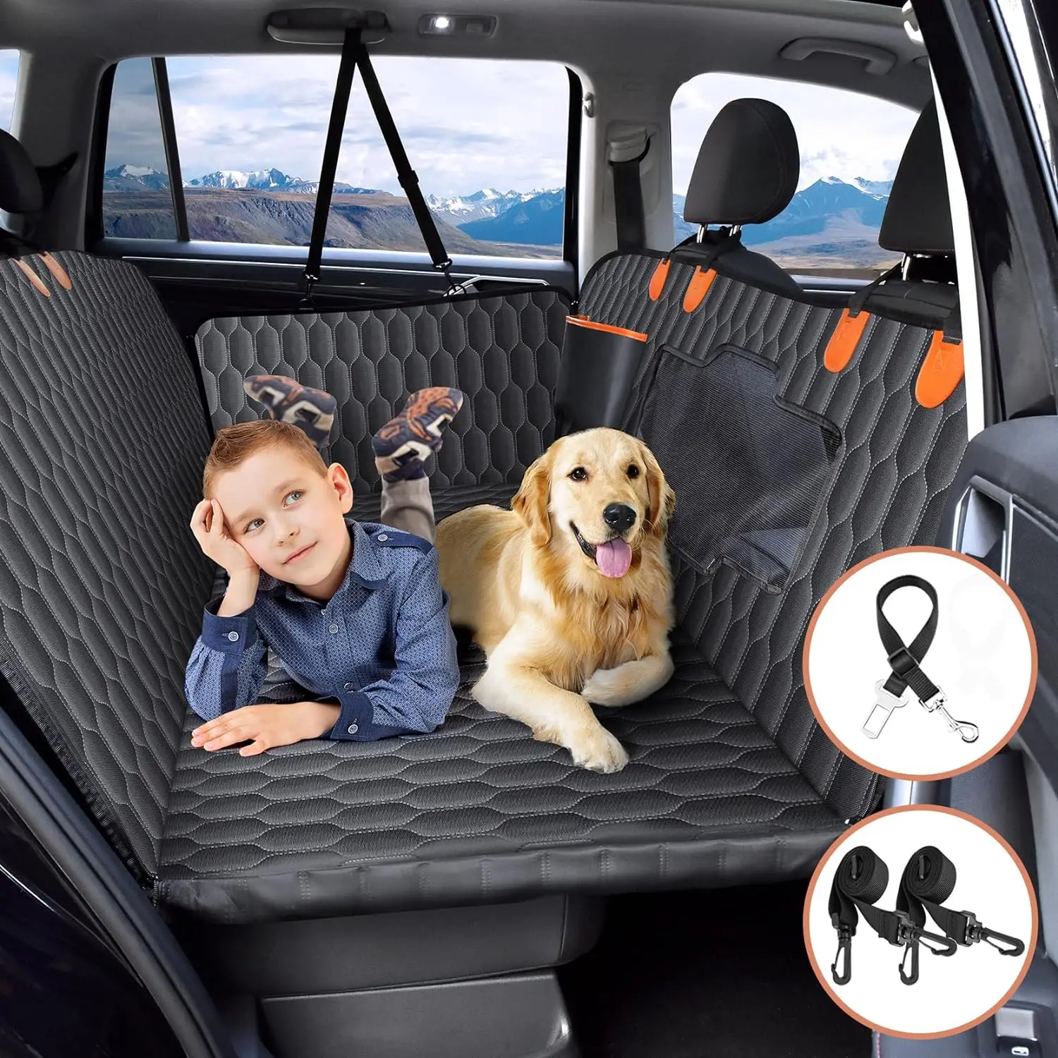 2 Stück Haustier Auto Kissen Auto Rücksitz Auto Kissen Hund Auto Sitzkissen geeignet für viele Modelle wasserdichtes Anti-Fouling Auto Kissen