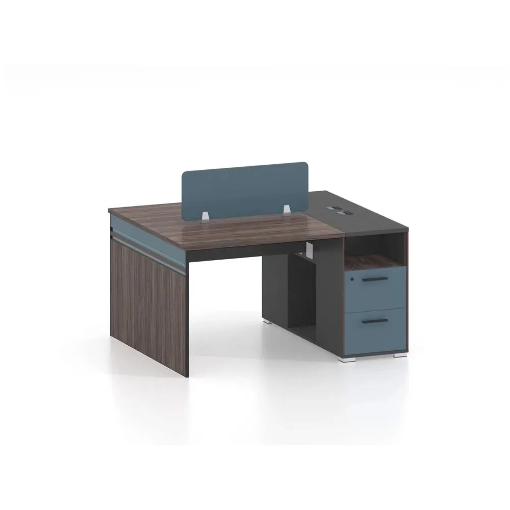 Italian Modern Design Wooden Computer Workstation Desk Panel Style Home Office Furniture Set