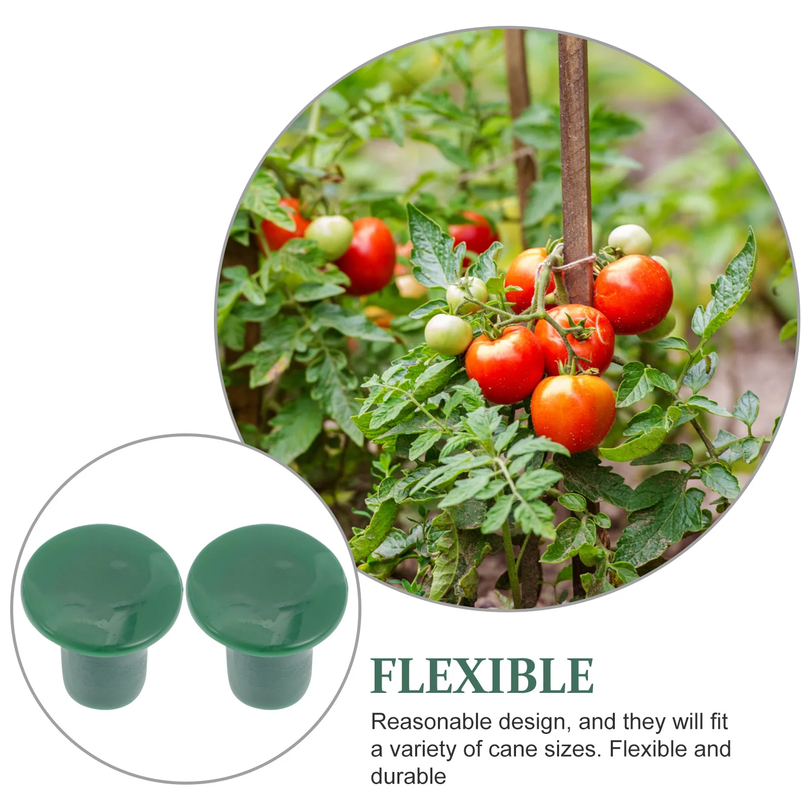 36 Uds. Tapas de plástico para bastón de jardín, protectores duraderos, flexibles y verdes brillantes para varillas de soporte de plantas para uso en exteriores