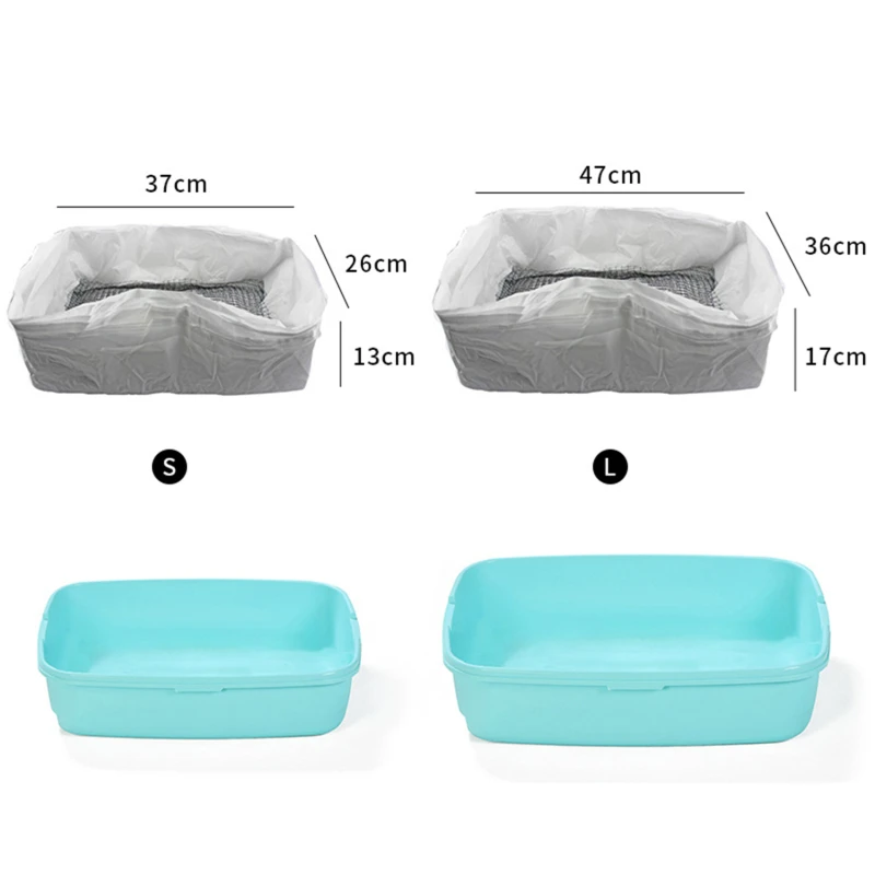 Cat Litter Bags Liners 10Pcs Drawstring Sifting Cat Litter Bags with Filter Net Reusable Litter Box Liners Thick Cat Litter Bags