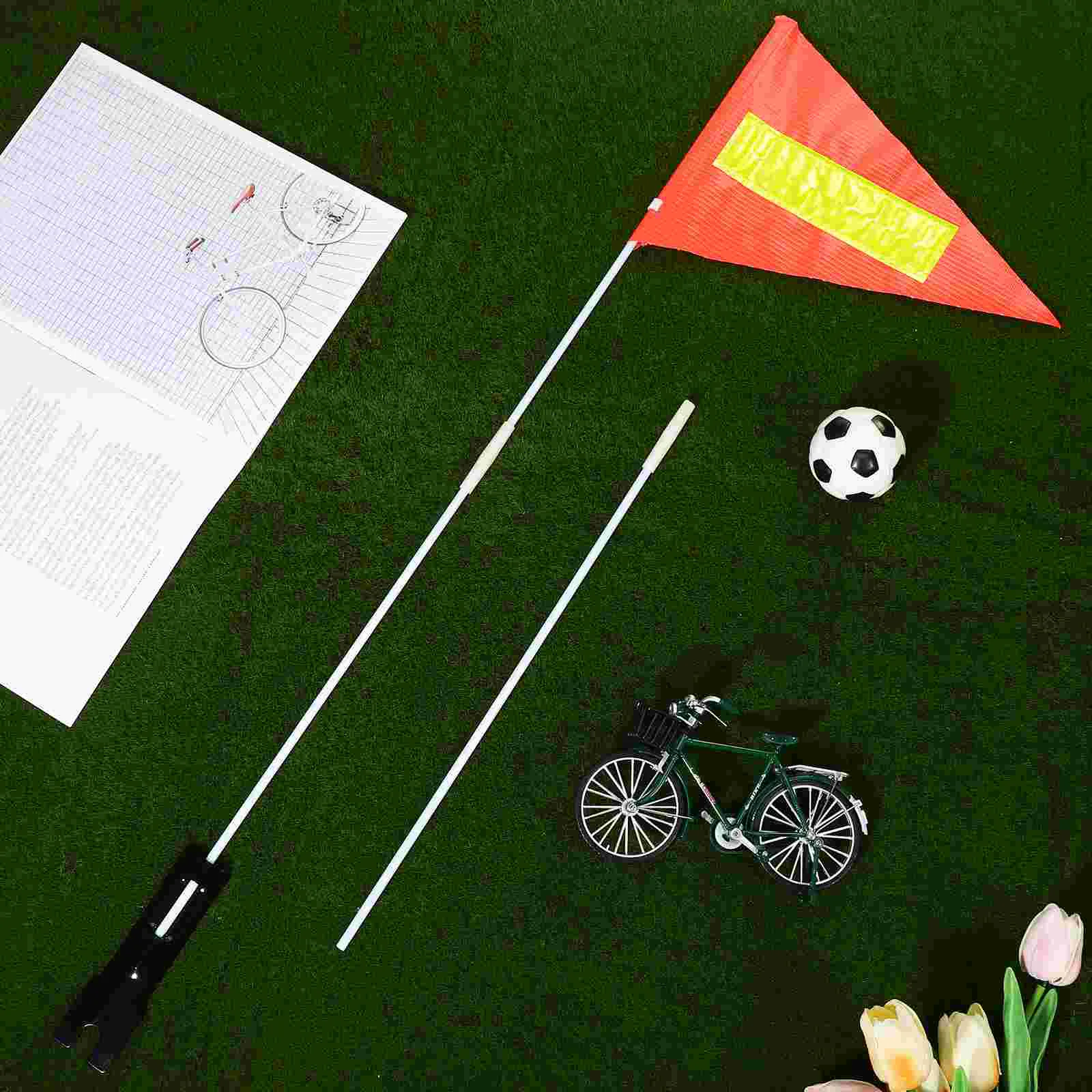 1 Set Bicycle Flag Bike Flag Bicycle Safety Flag Go Kart Flags With Pole Bike Flag Pole Outdoor Warning Flags