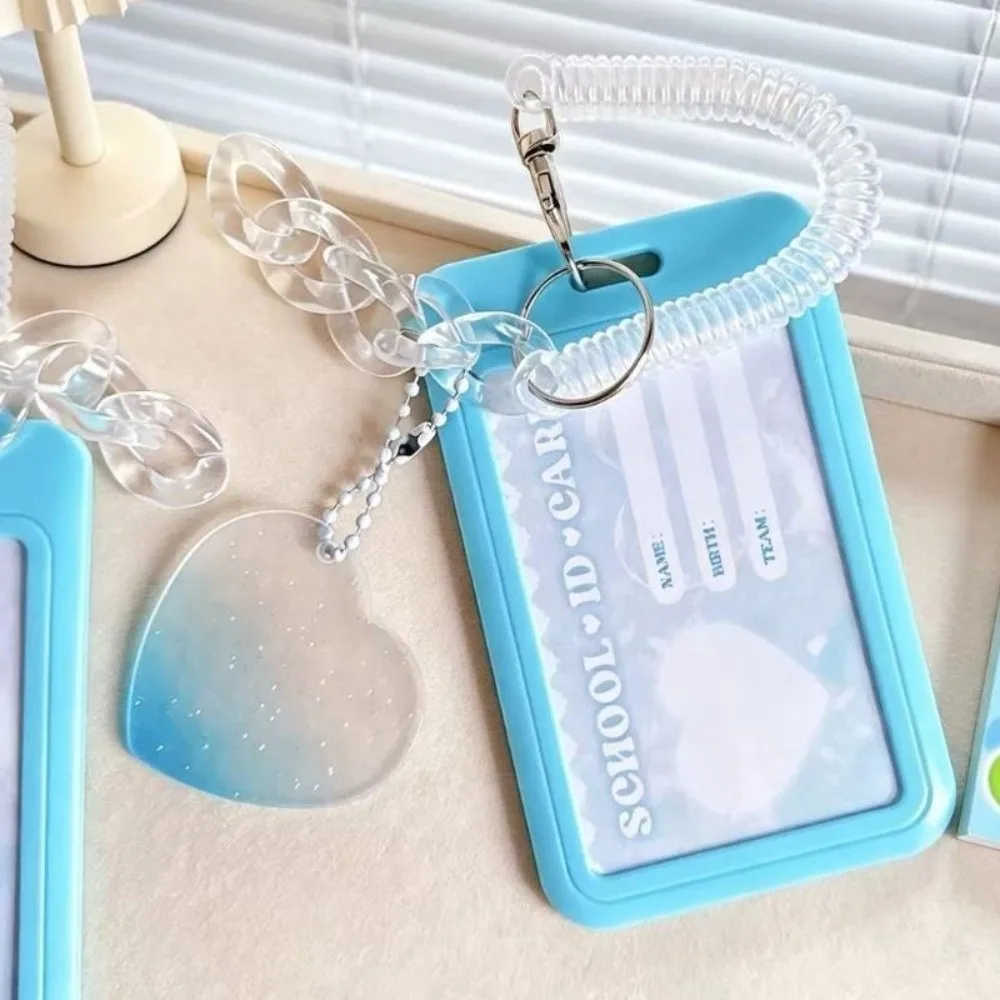 INS Student Card Holder with Pendant Slide Cover Photocard Holder ID Protector Cover