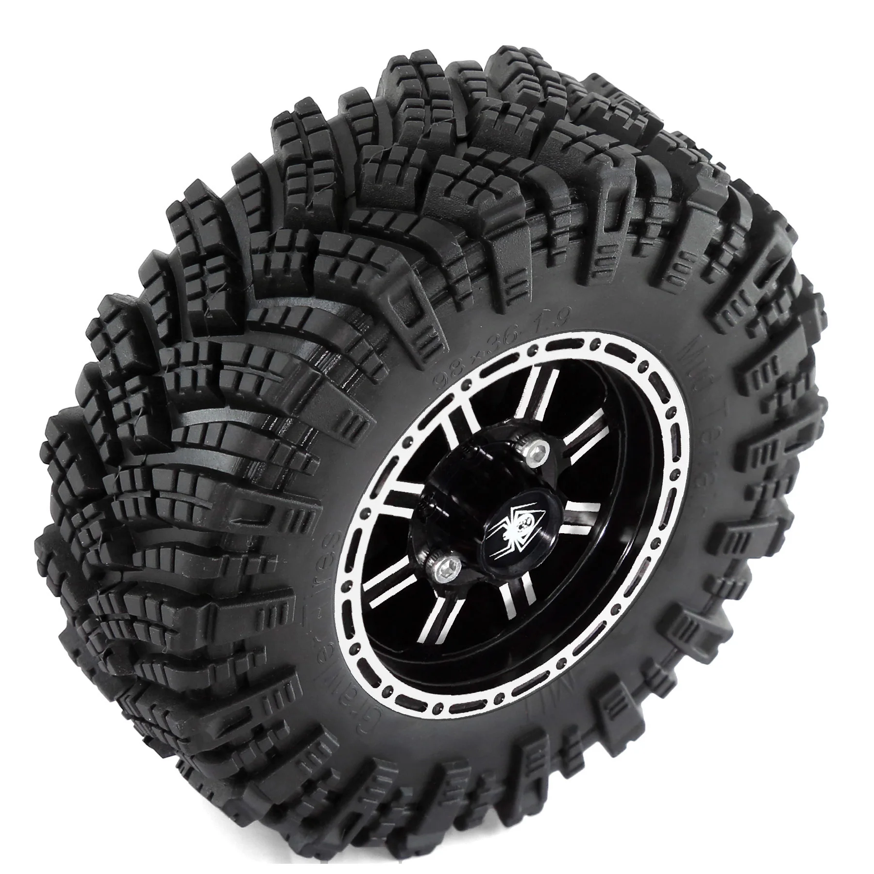 RC Car 4 Uds 98mm 1,9 "metal Beadlock llanta de rueda juego de neumáticos de goma para 1/10 RC Crawler Traxxas TRX4 RC4WD D90 D110 Axial SCX10 MST