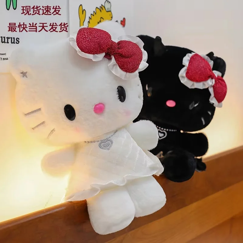 سانريو الأسود مرحبا كيتي بلوشي Kawaii روز بلدي ميلودي ألعاب من نسيج مخملي أنيمي الكرتون أنيمي لينة محشوة دمية وسادة هدايا أعياد ميلاد للأطفال
