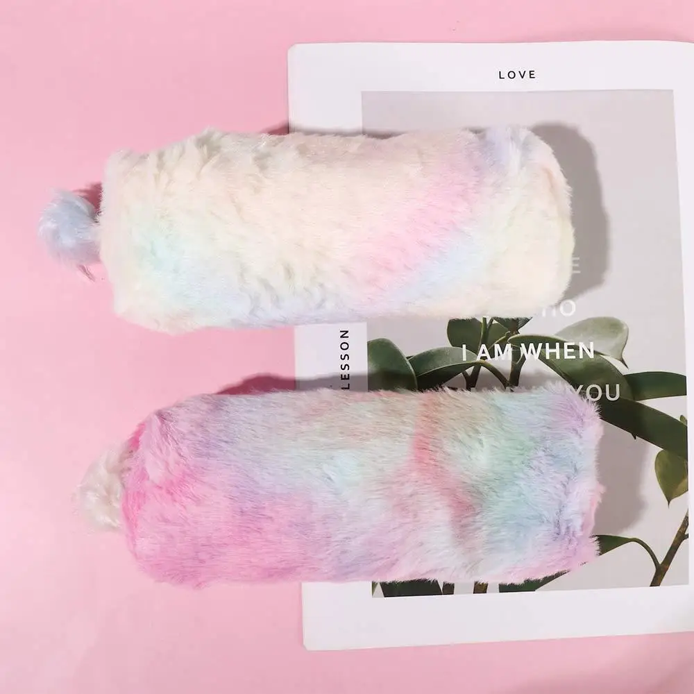 Kawaii Girl Plush Gradient Color Pen Pouch Pencil Case Storage Bag Pencil Bags