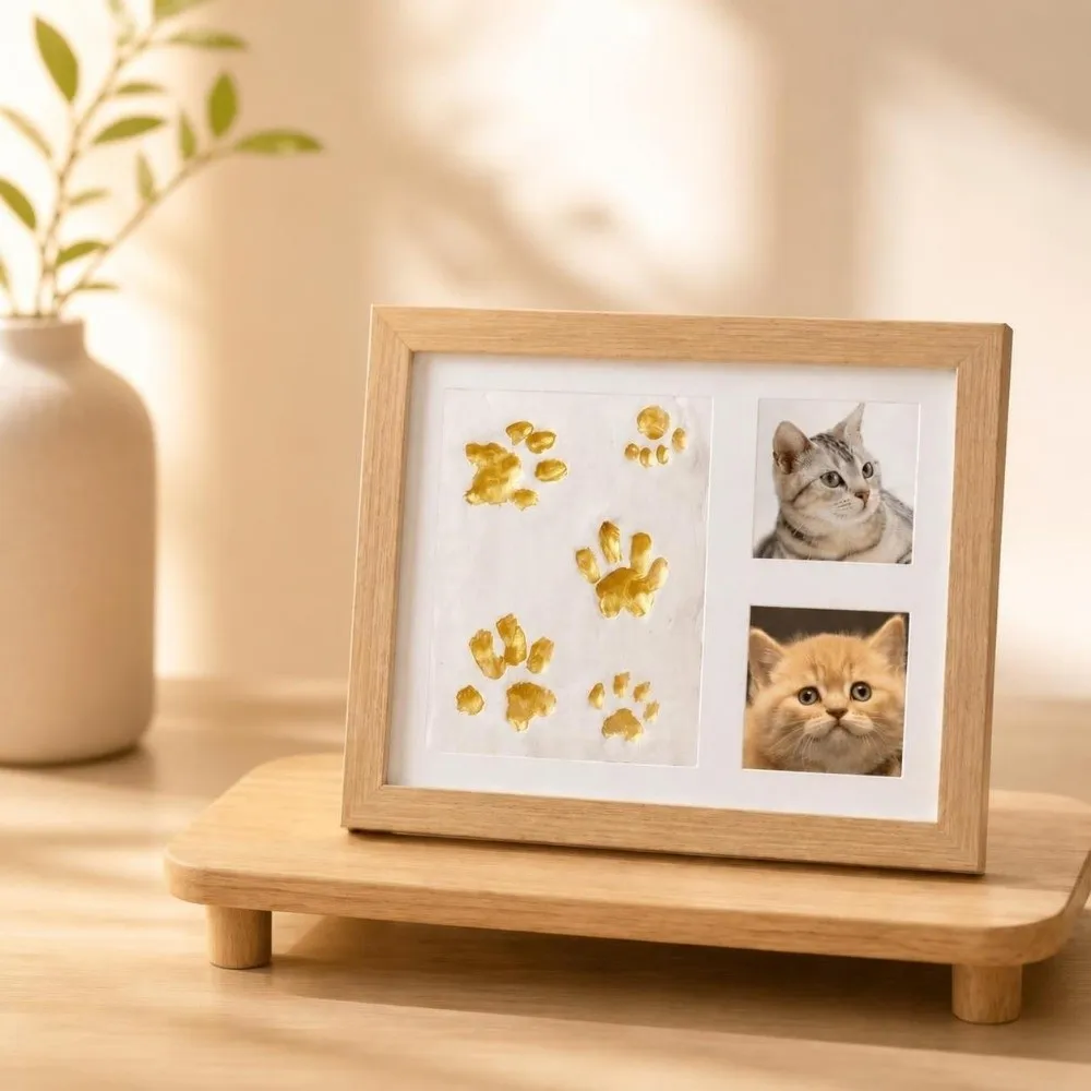 Non-Toxic DIY Keepsake Kit Creative Safe Handprint Kit Clay Mold Exquisite Footprint Frame Baby Shower Gift