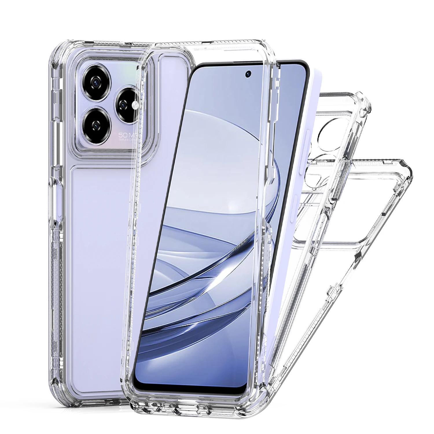 Funda a prueba de golpes para ZTE Blade A34, funda A54 AXON 60 lite Blade A35 Blade A55 Blade V60, cubiertas transparentes gruesas sin película protectora de pantalla