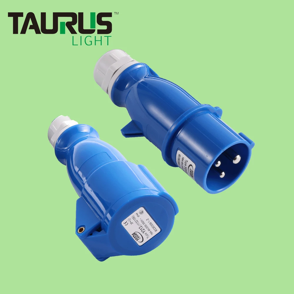 

16A 2P+E 3 Poles Male Y Female CEE Connector Standard Electrical Plug Suitable for Use in 1.5~2.5mm Cable