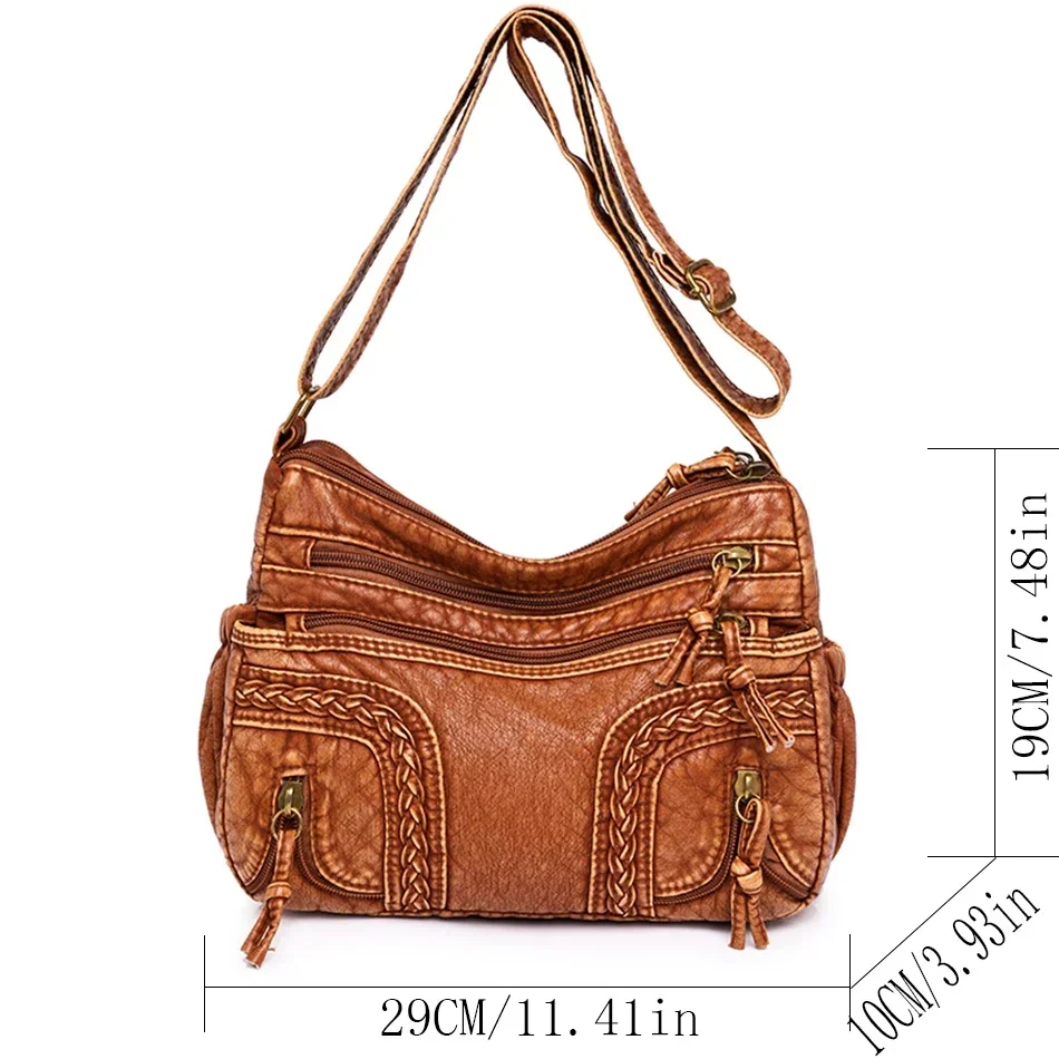 Nuova borsa femminile casual Borsa a tracolla multitasche da donna in morbida pelle PU Borsa a tracolla multitasche di alta qualità Borsa a tracolla