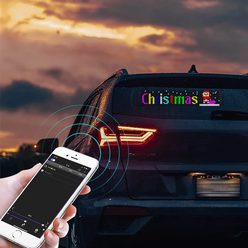 LED Display On Car Rear Window Mobile Phone APP Control Full Color LED Expression Screen Panel Very Funny Show On Car