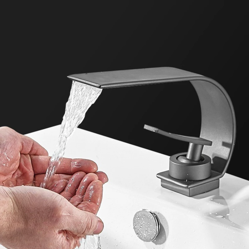 

Смесители для раковины, модный водопад, белый смеситель для ванной комнаты, горячий и холодный смеситель для раковины с одной ручкой, раковина для ванны, водяной кран