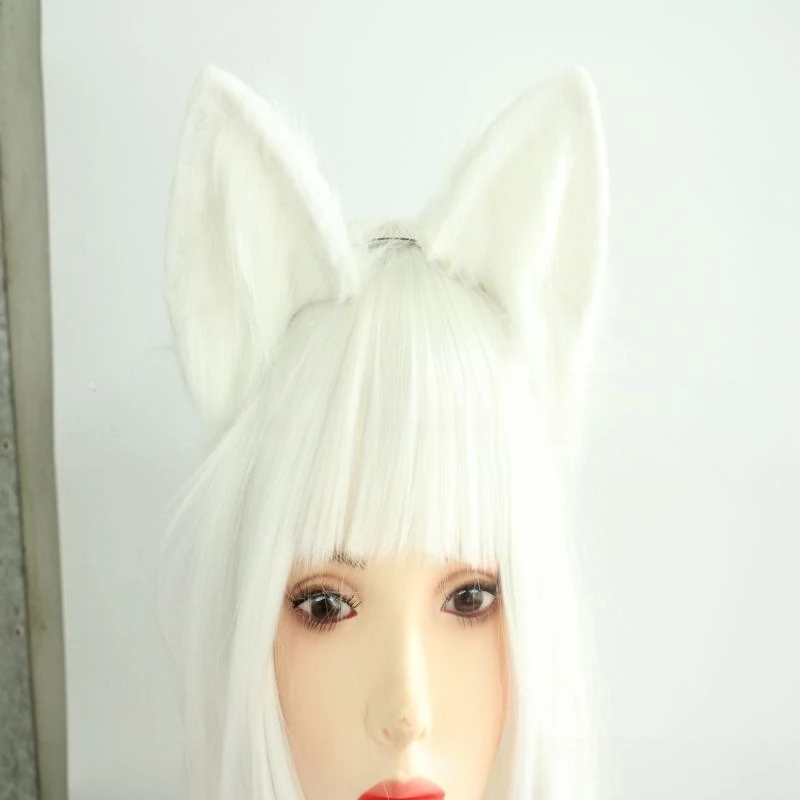 

Милый головной убор ручной работы с имитацией кошачьих ушей, женский плюшевый ободок для волос с кошачьими ушками, аксессуары для волос с ушками животных, выставочное праздничное платье