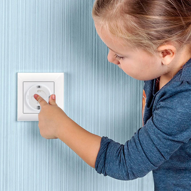 1/510 Stück Baby-Sicherheitssteckdosenabdeckung, Kindersicherung für Zweiphasen-Steckdosen, Schutzabdeckung für Kinder – Detail 1