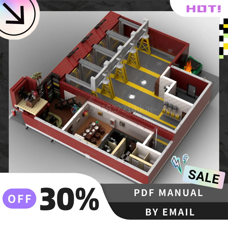 [5176 pièces] blocs de Construction créatifs de caserne de pompiers MOC personnalisés, ensemble de jouets éducatifs STEM, Kit de modèle de Construction, cadeaux d'anniversaire