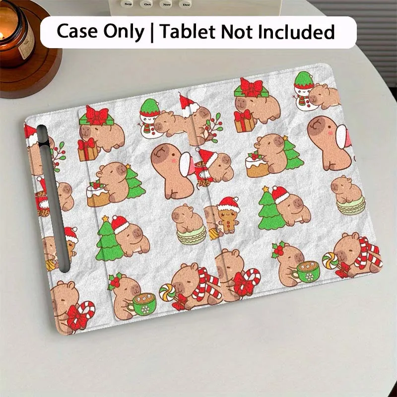 

Cartoon Capybara Santa Hat Tablet Case For Samsung Galaxy Tab S7 S8 S9 S10 FE Plus 12.4 13.1 Inch