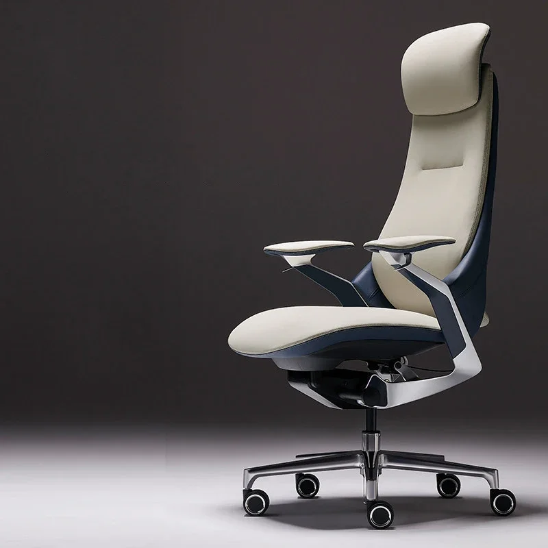 LZ Computer Relaxing Office Chair Ergonomic Mobile Wheels Leather Office Chair Backrest Modern Sillas De Oficina Library Furnitu