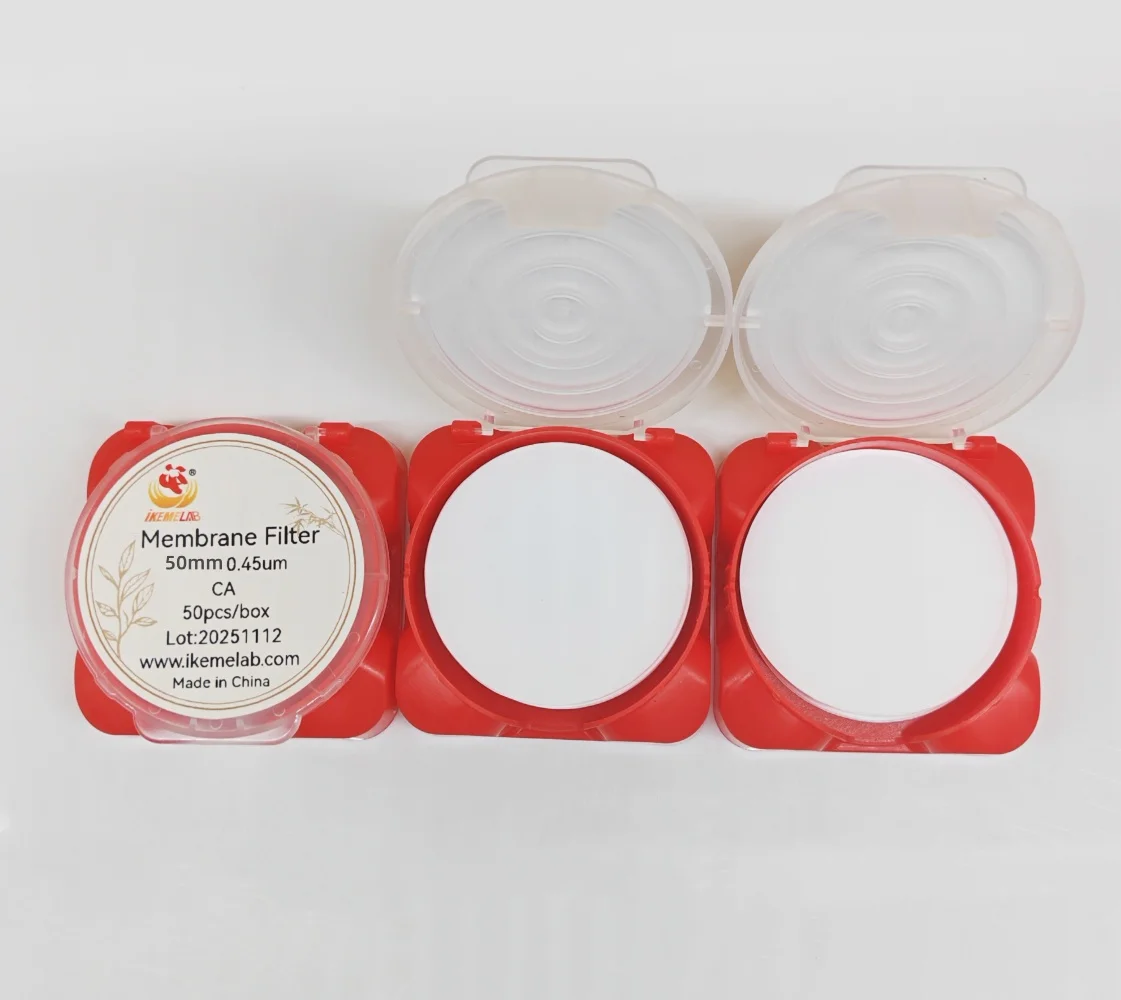 IKEME 100 Pcs CA Membrane Filter Cellulose Nitrate 50mm 0.45um Laboratory Microporous Membrane