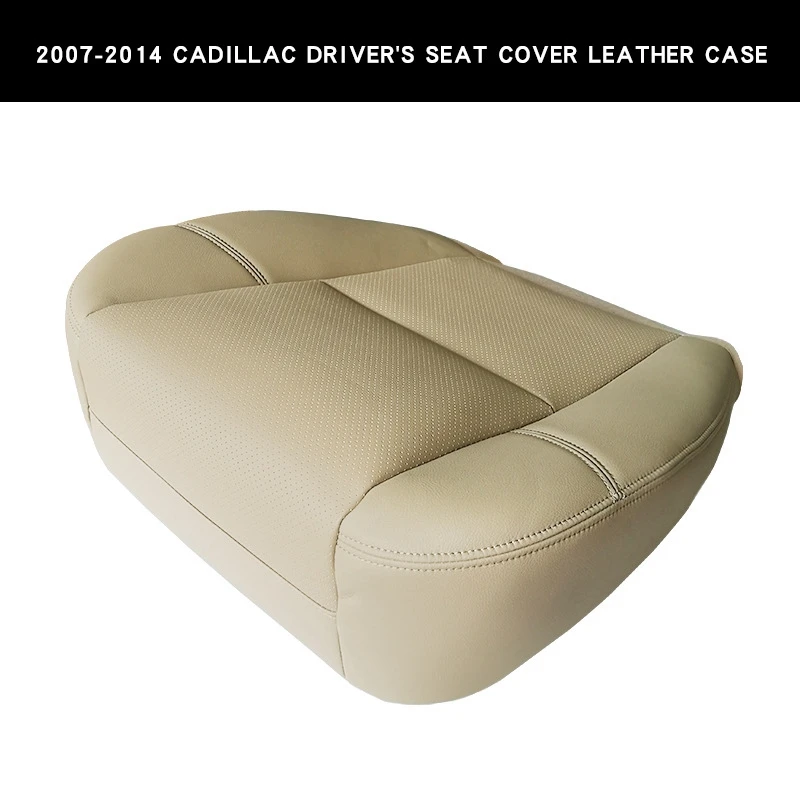 Cojín de cuero PU para asiento delantero de coche, cubierta inferior para Cadillac Escalade 2007-2014, color Beige, 2 unidades