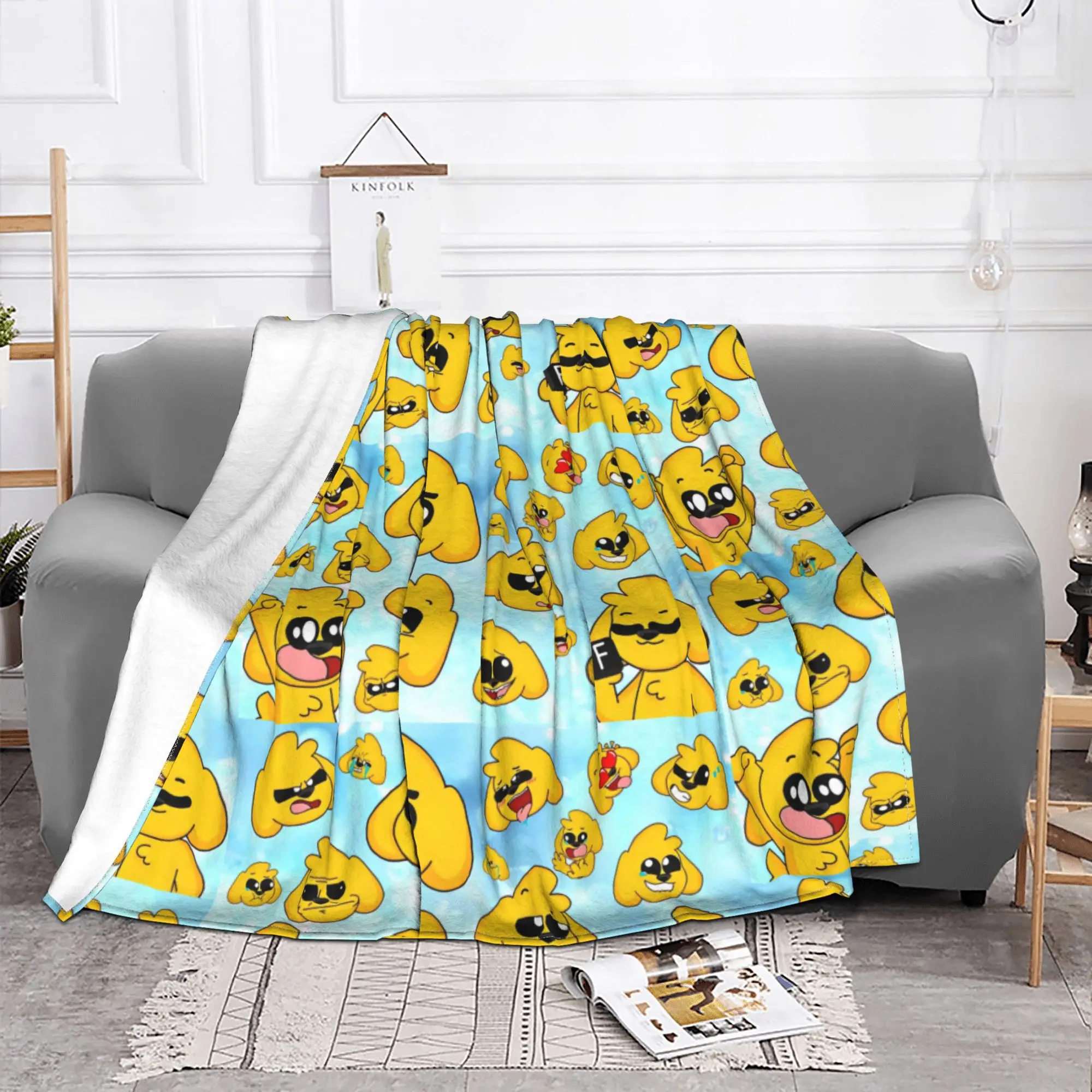 Mikecracks Pattern Fuzzy Blanket Cartoon Awesome Throw Blankets for Bed Sofa Couch 125*100cm Bedspreads