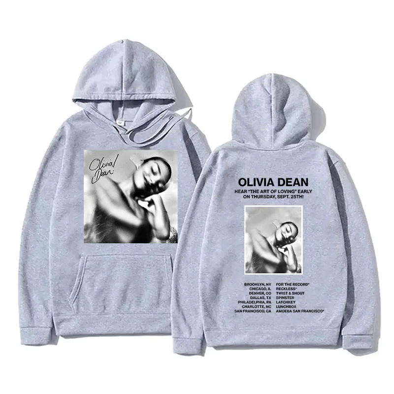 Casual Hoodies Olivia Dean The Art of Loving Cartoon Print Clothes Long Sleeve Loose Women Men Outerwear Coat Top Y2K Streetwear