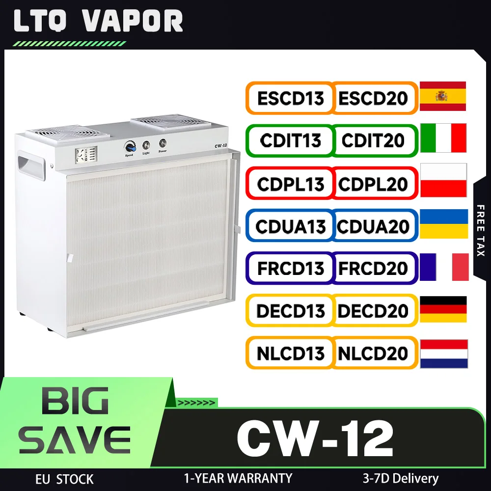 Hotte à flux laminaire LTQ VAPOR CW-12, unité de filtre de ventilateur de boîte d'inoculation 17'x13' FFU pour laboratoire, salle propre, salle de champignons, HEAP