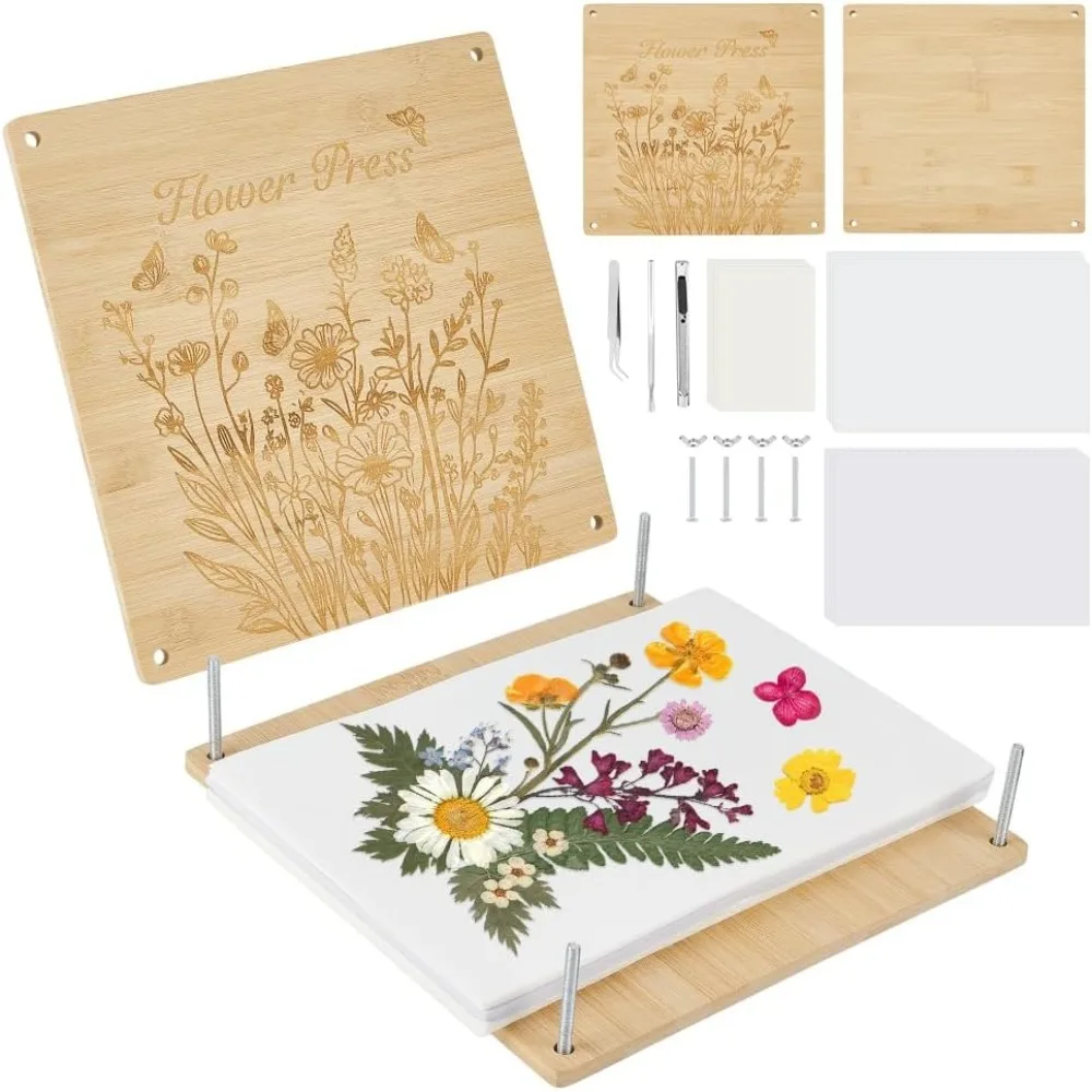 

peacoblue Large Flower Press Kit 11"x11" DIY Pressed Flower Plant Preservation Leaf&Flower Pressing Kit Arts and Craft