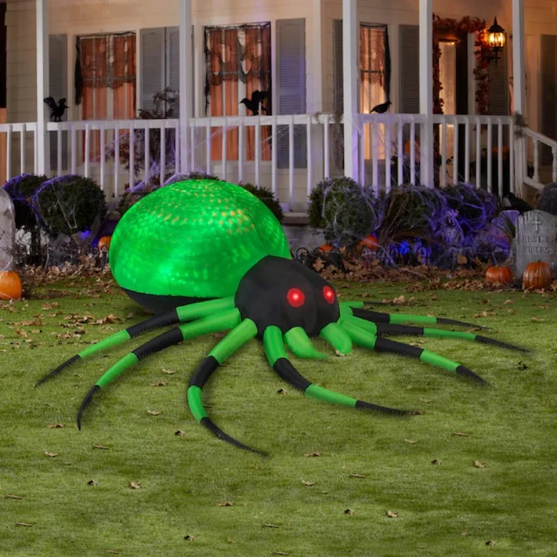 Halloween Floor Lamps 3.5-foot Colorful Disco Lights With Black Green Red Eyes Spider Aura Table Lights Atmosphere Art Ornaments