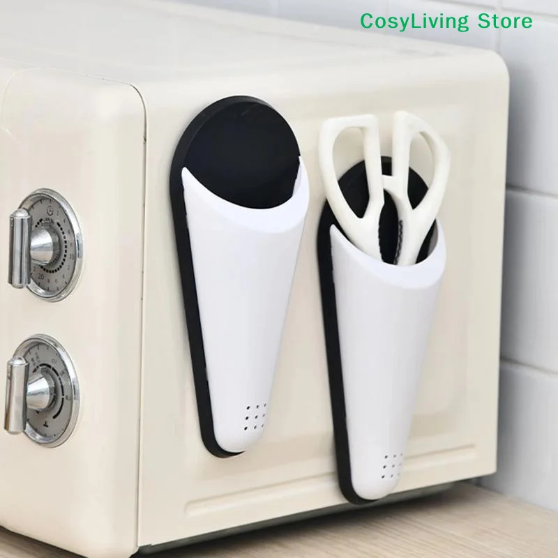 1/2Pcs Refrigerator Magnetic Suction Storage Box With Drain Hole Scissor Storage Case Fridges Shears Organizer Scissors Holder