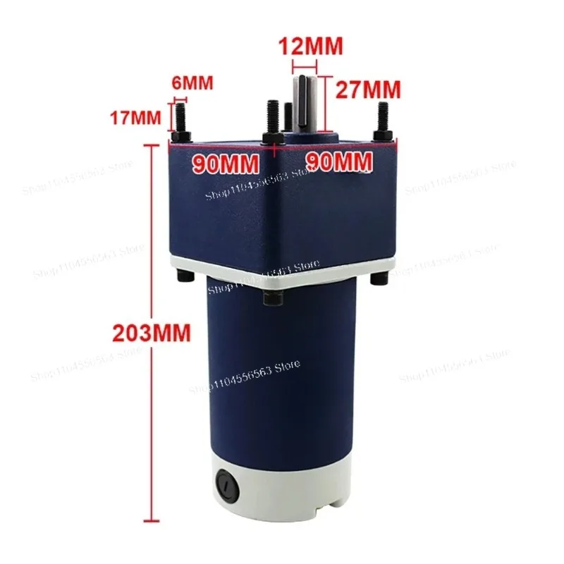 120W DC Gear Motor - 12V/24V High Torque Worm Gear Reducer with Bracket for DIY & Industrial Use