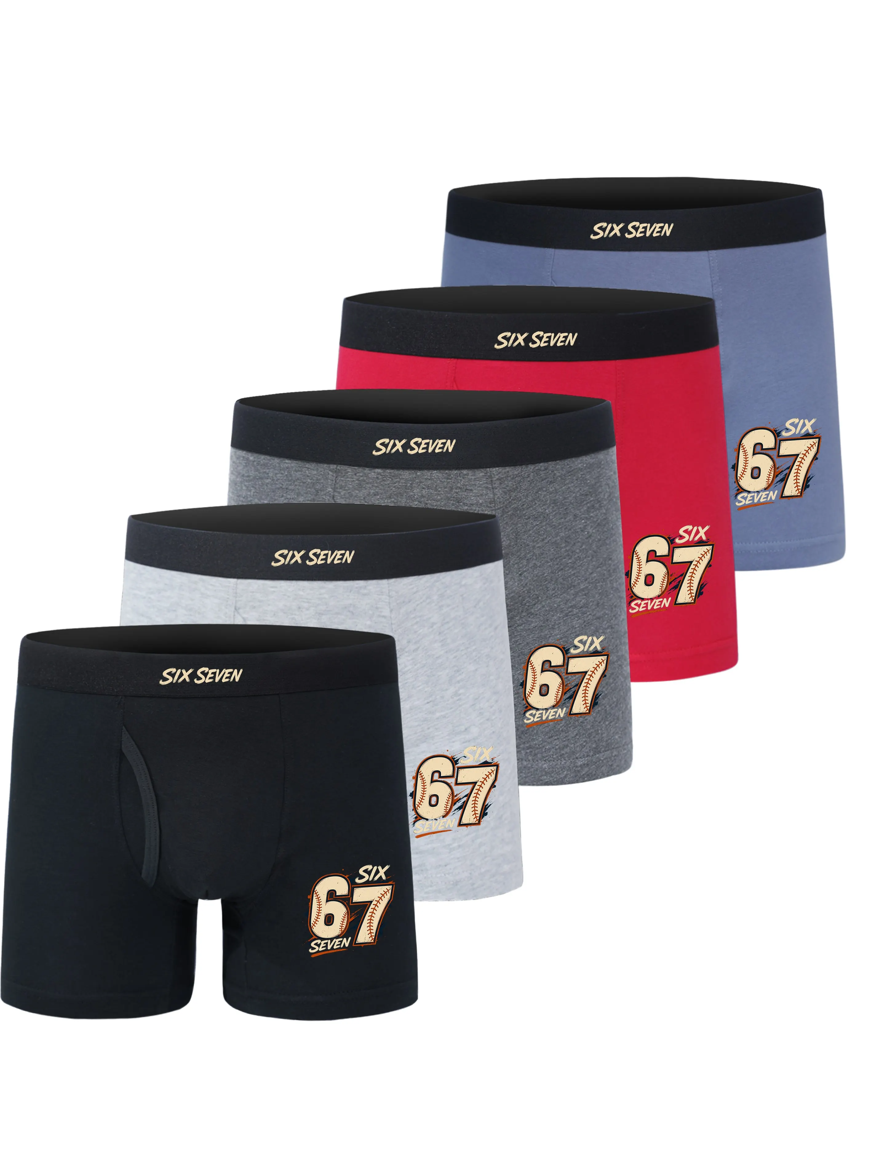 5-Pack Boys' Cotton Boxer Briefs Soccer Ball Crown Print Kids' Underwear Athletic Football Shorts SOCCER KING