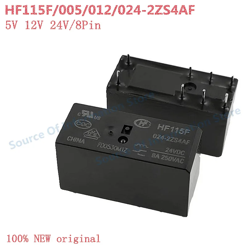 

5Pcs JQX-HF115F-005/012/024-2ZS4AF Compact High-Power DC Relay 5V 12V 24VDC 8-Pin 8A