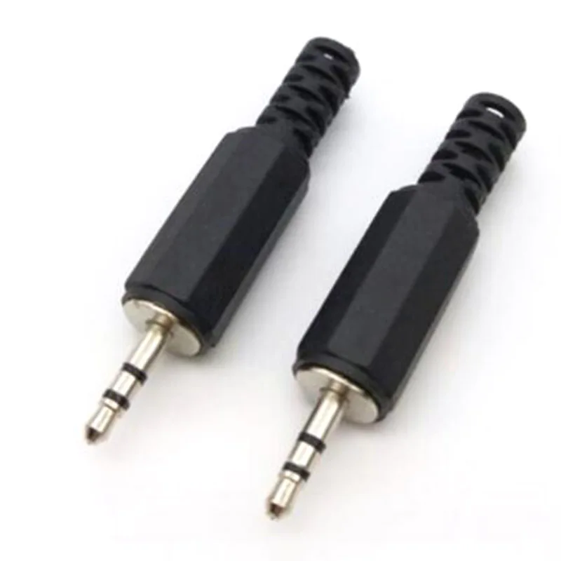 5pcs 2.5mm 2pole 3pole 2.5 Audio Mono Stereo Male jack Plug connector Plugs for Phone Headset