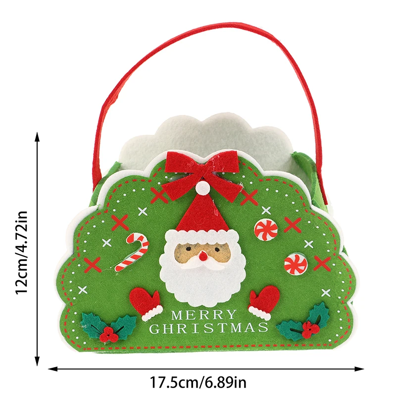 Sacs fourre-tout de bonbons de fête de Noël pour enfants, sacs cadeaux du père Noël en tissu feutre, sacs de rangement bricolage, décoration de vacances, 1 pièce