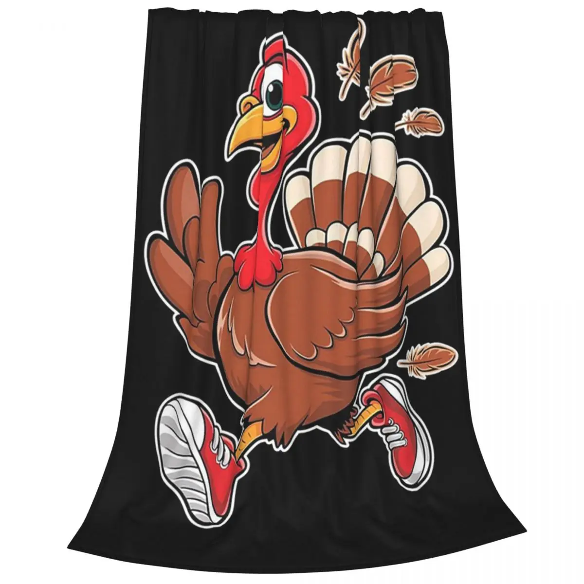 Turkey Trot Sporty Thanksgiving Marathon Trotting Blankets Flannel Sofa Throw Blankets For Home Office Throws Bedspread Quilt